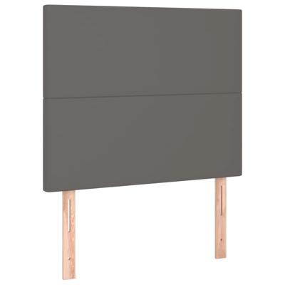 Bedframe met hoofdbord kunstleer grijs 140x190 cm