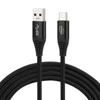 1 8 m Nylon gevlochten koord USB Type-C Data synchronisatie opladen kabel met 110 koperen draden ondersteuning voor snel opladen voor Galaxy Huawei - thumbnail