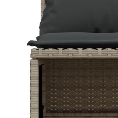 4-delige Loungeset met kussens poly rattan lichtgrijs