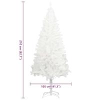 Kunstkerstboom met levensechte naalden 210 cm wit - thumbnail
