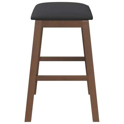 Barstoelen met kussens 2 st massief hout rubber bruin