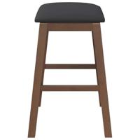Barstoelen met kussens 2 st massief hout rubber bruin - thumbnail
