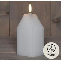 Anna&apos;s Collection LED kaars 3d flame huis 5x6x15cm wit 1 stuks - thumbnail