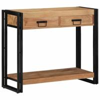 Wandtafel met lade Bruin 90 x 33 x 75 cm Massief Acaciahout - thumbnail