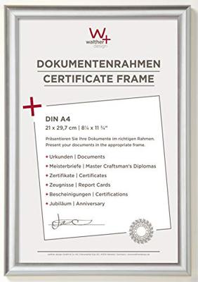 walther+ design KP130S Wissellijst Papierformaat: DIN A4 (b x h x d) 23.80 x 32.80 x 1.70 cm Zilver