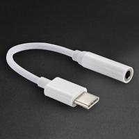 12 5 cm USB-C / Type-C Male naar 3.5mm Audio vrouwelijke Adapter Converter (wit) - thumbnail