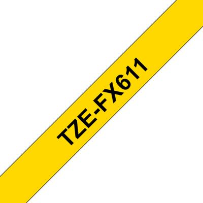 Brother TZe-FX611 Labeltape flexibel Tapekleur: Geel Tekstkleur: Zwart 6 mm 8 m Brother TZe-FX611 Labeltape flexibel Tapekleur: Geel Tekstkleur: Zwart 6 mm 8 m