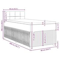 Boxspring met matras fluweel donkergrijs 90x200 cm - thumbnail