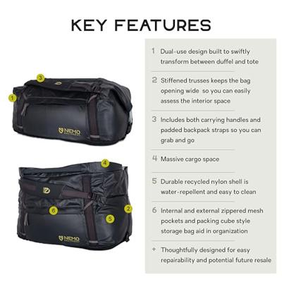 Nemo Double Haul Convertible 55L Duffel
