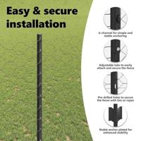 VidaXL Hek met paal grijs 1,4 x 25 m staal - thumbnail