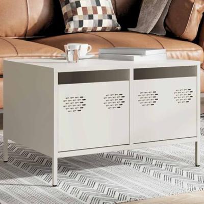 Tv-meubel 68x50x43,5 cm koudgewalst staal wit