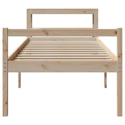 Seniorenbed met hoofdbord massief grenenhout 90x200 cm