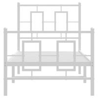 Bedframe met hoofd- en voeteneinde metaal wit 75x190 cm - thumbnail