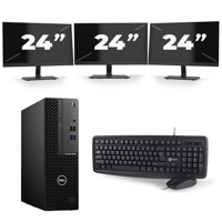 Dell Optiplex 3080 Micro USFF - Intel Core i5-10e Generatie - 8GB RAM - 256GB SSD - Windows 11 + 3x 24 inch Monitor - thumbnail