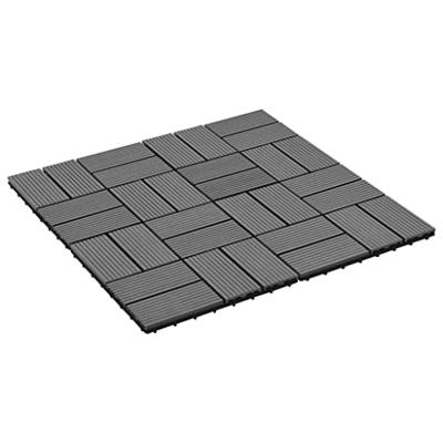 VidaXL Terrastegels 30x30 cm 1 m² hkc grijs 11 st