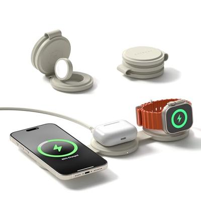 Satechi OntheGo 3-in-1 wireless oplader (15W) - Sand - thumbnail