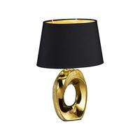 Trio Design tafellampTaba goud met zwarte lampenkap - R50511079 - thumbnail
