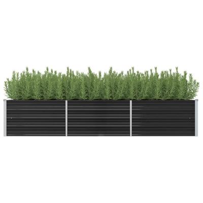 VidaXL Plantenbak verhoogd 240x80x45 cm gegalvaniseerd staal antraciet VidaXL Plantenbak verhoogd 240x80x45 cm gegalvaniseerd staal antraciet