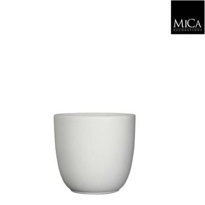 Mica Decorations tusca pot mat wit 19x20cm Mica Decorations tusca pot mat wit 19x20cm