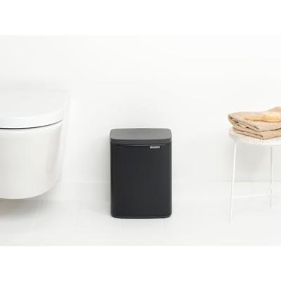 Brabantia Bo afvalemmer 7 liter met kunststof binnenemmer matt black - thumbnail