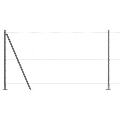 VidaXL Afrasteringspaal 7 pcs grijs staal