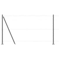 VidaXL Afrasteringspaal 7 pcs grijs staal - thumbnail