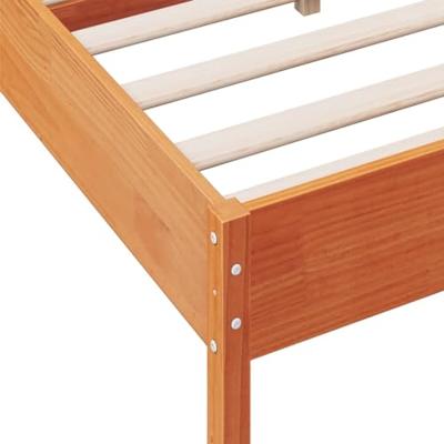 Bedframe met hoofdbord massief grenenhout wasbruin 140x190 cm Bedframe met hoofdbord massief grenenhout wasbruin 140x190 cm
