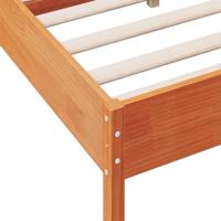 Bedframe met hoofdbord massief grenenhout wasbruin 140x190 cm - thumbnail