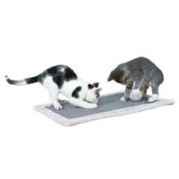 Kattenkrabmat met pluche rand, 55 × 35 cm, lichtgrijs - thumbnail