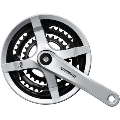 Shimano crankstel 6/7/8-speed fc-ty501 175mm 48 x 38 x 28t zilver