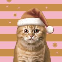 Duni servetten xmas cat 33x33cm - thumbnail