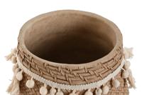 Plantenbakkenset Home ESPRIT Lichtbruin Cement Tropisch 30 x 29 x 25 cm - thumbnail