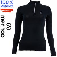 Merinoo (100% merinowol) Merinoo | 200 | Dames thermoshirt met kraag en rits - thumbnail