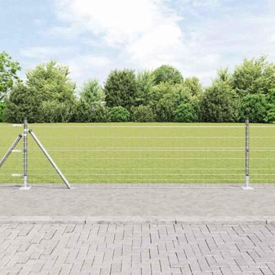 VidaXL Hek met paal zilver 0,4 x 25 m staal VidaXL Hek met paal zilver 0,4 x 25 m staal