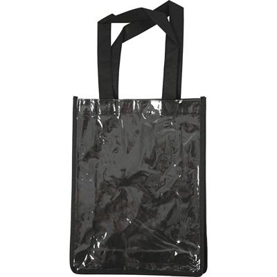 Creativ Company Tas met plastic voorkant, afm 30x23x7 cm, zwart, 1 stuk