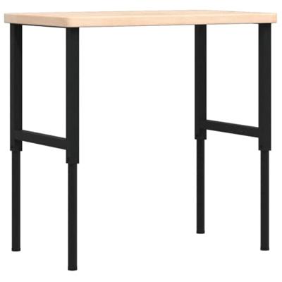 Werkbank rechthoekig 100x60x(73-99,5) cm massief eikenhout