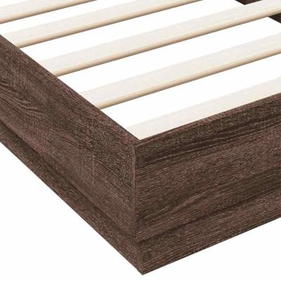 Bedframe zonder matras bewerkt hout bruin eikenkleur 90x190 cm