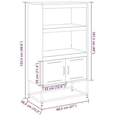 Hoge kast 68,5x38,5x123,5 cm staal roze