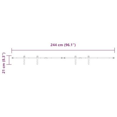 VidaXL Ophangset voor schuifdeur 244 cm koolstofstaal