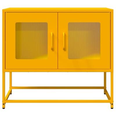 Tv-meubel 68x39x60,5 cm koudgewalst staal mosterdgeel
