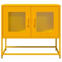 Tv-meubel 68x39x60,5 cm koudgewalst staal mosterdgeel - thumbnail
