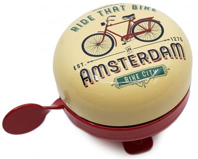 Matix Fietsbel Amsterdam Ride That Bike 58 Mm Staal Crème/rood