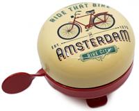 Matix Fietsbel Amsterdam Ride That Bike 58 Mm Staal Crème/rood - thumbnail