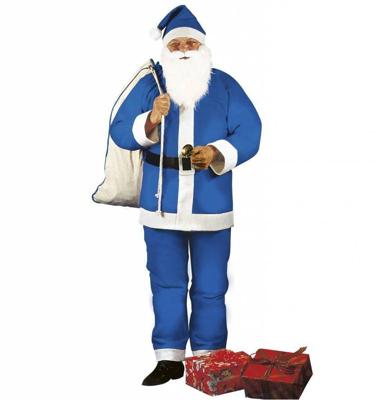 Kerstman kostuum blauw volwassenen