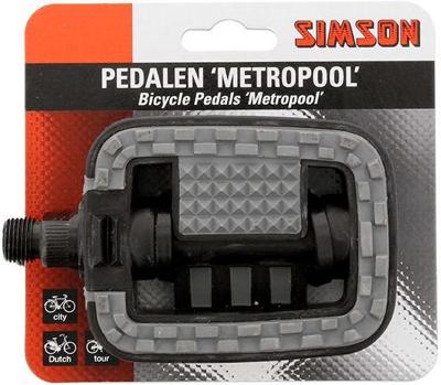 Simson Pedalen set metropool 9 16 inch grijs zwart