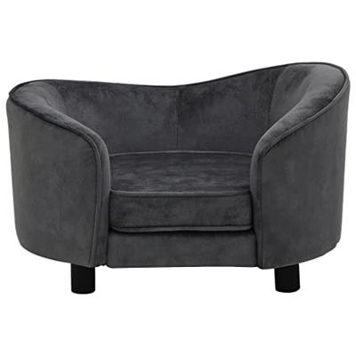Bussandri Exclusive - Hondenbank 69x49x40 cm pluche donkergrijs