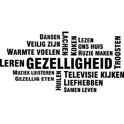 Gezelligheid, woord cloud - Muursticker Gezelligheid, woord cloud - Muursticker