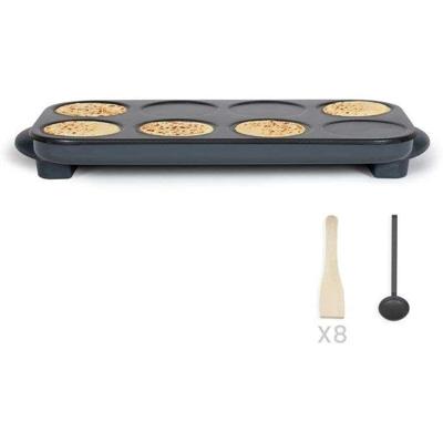 Maxi Crêpe Party - LIVOO - DOC186G - 1500 W - 8 mini crêpes Ø 12 cm - Antiaanbaklaag - Zwart