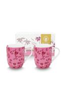 Pip Studio Set/2 Mokken Klein Jolie Bloemen Roze - thumbnail
