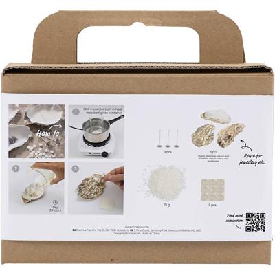 Creativ Company Mini hobbyset kaarsen maken, sojakaarsen in oesterschelpen, off white, 1 doos